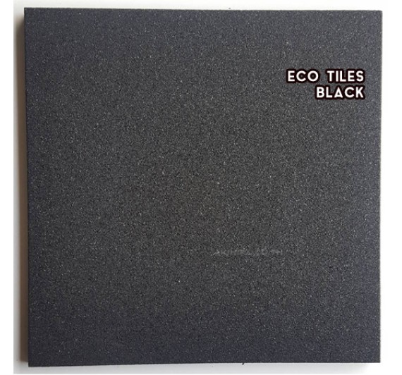 RUBBER SAFETY FLOORING ECO TILES (แผ่นยางกันกระแทก รุ่นเม็ด) BLACK SIZE 50x50x2.5CM WEIGHT 5KG 1Y. 